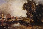 John Constable Dedham Lock and Mill oil painting